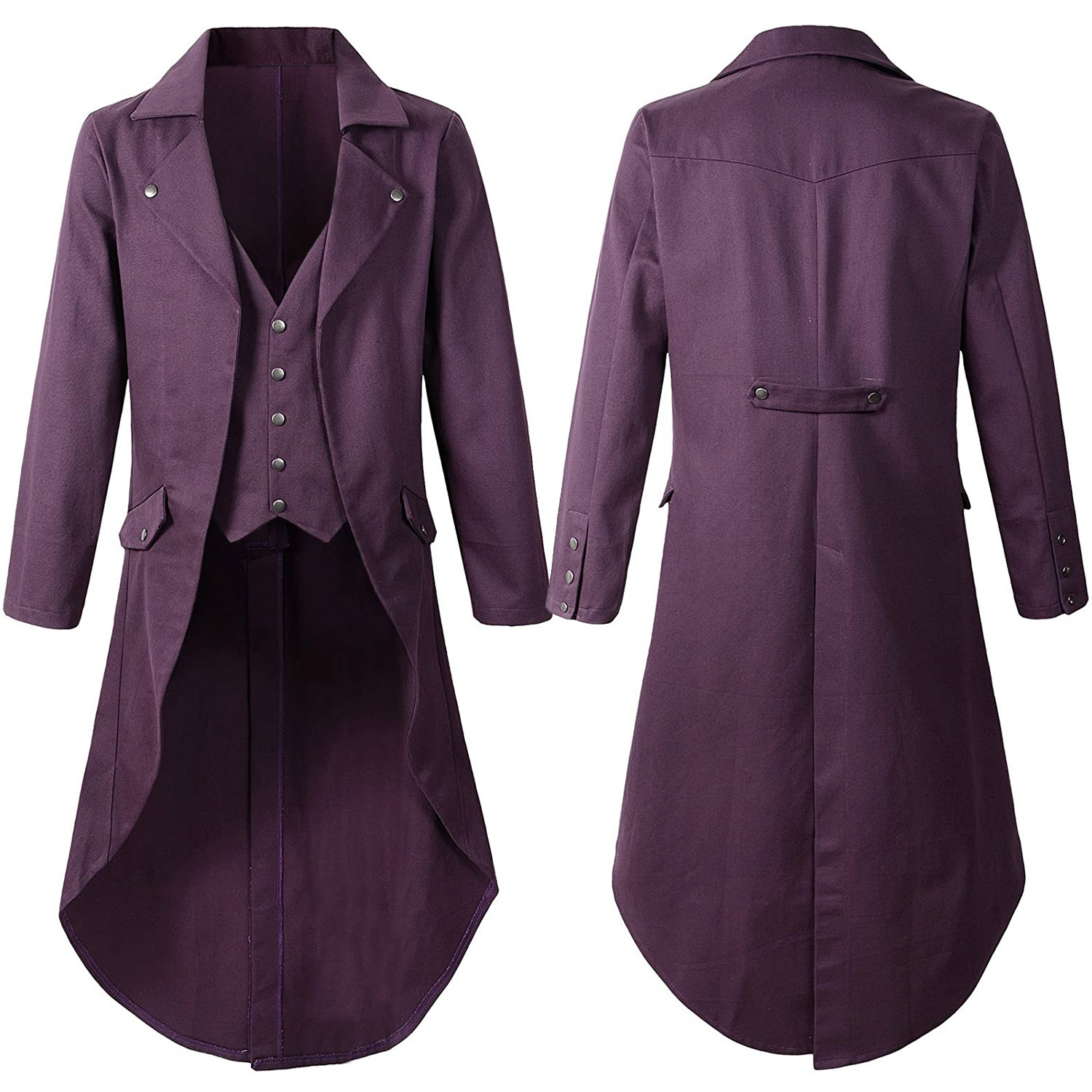 Nouvelle veste de queue-de-pie médiévale vintage pour homme 2025, manteau mi-long à manches longues, veste de soirée formelle pour Amazon