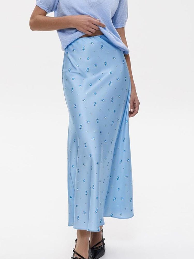 Jupe longue imprimée pour femmes, taille haute, contraste, Patchwork, Slim, élégant, look de fête, Maxi, Y2k, été