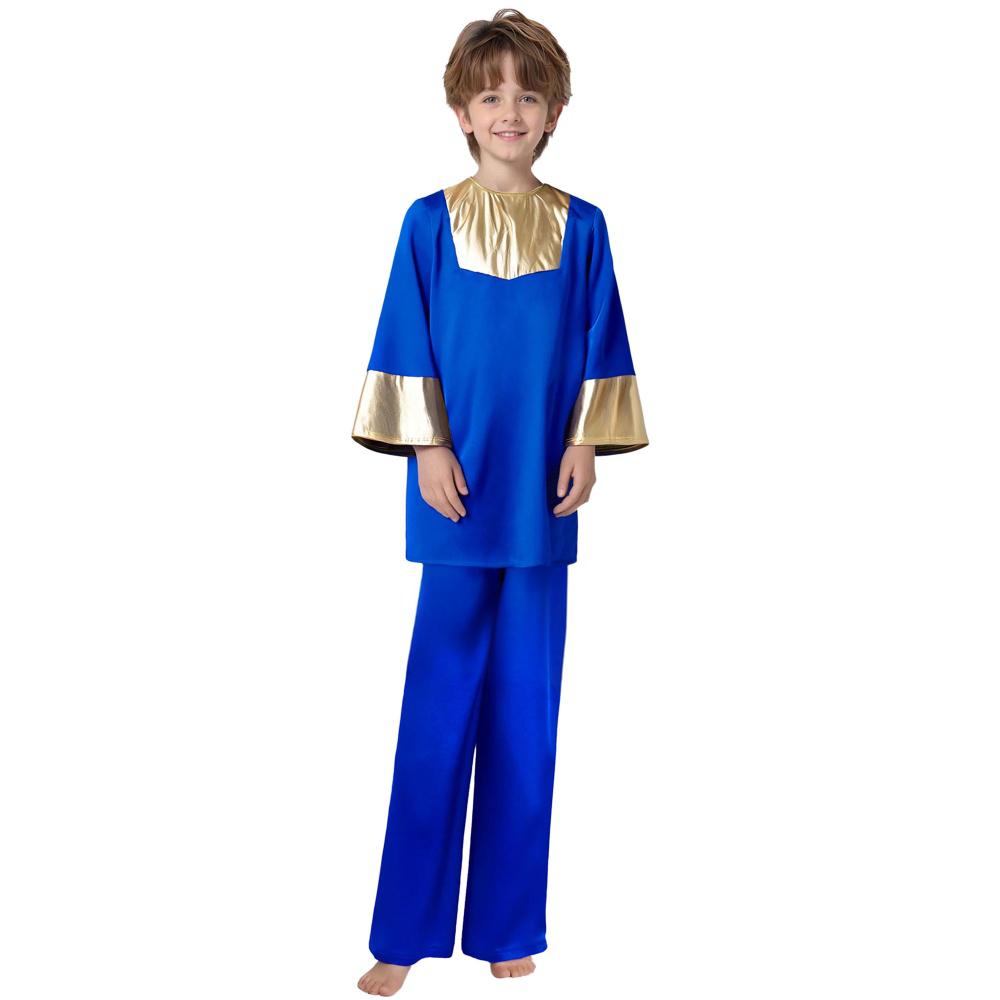 Robe de culte de chorale d'église pour enfants, garçons et filles, avec pantalon, Costume de fête à thème Cosplay d'halloween, Robe de célébrations scolaires de remise de diplôme