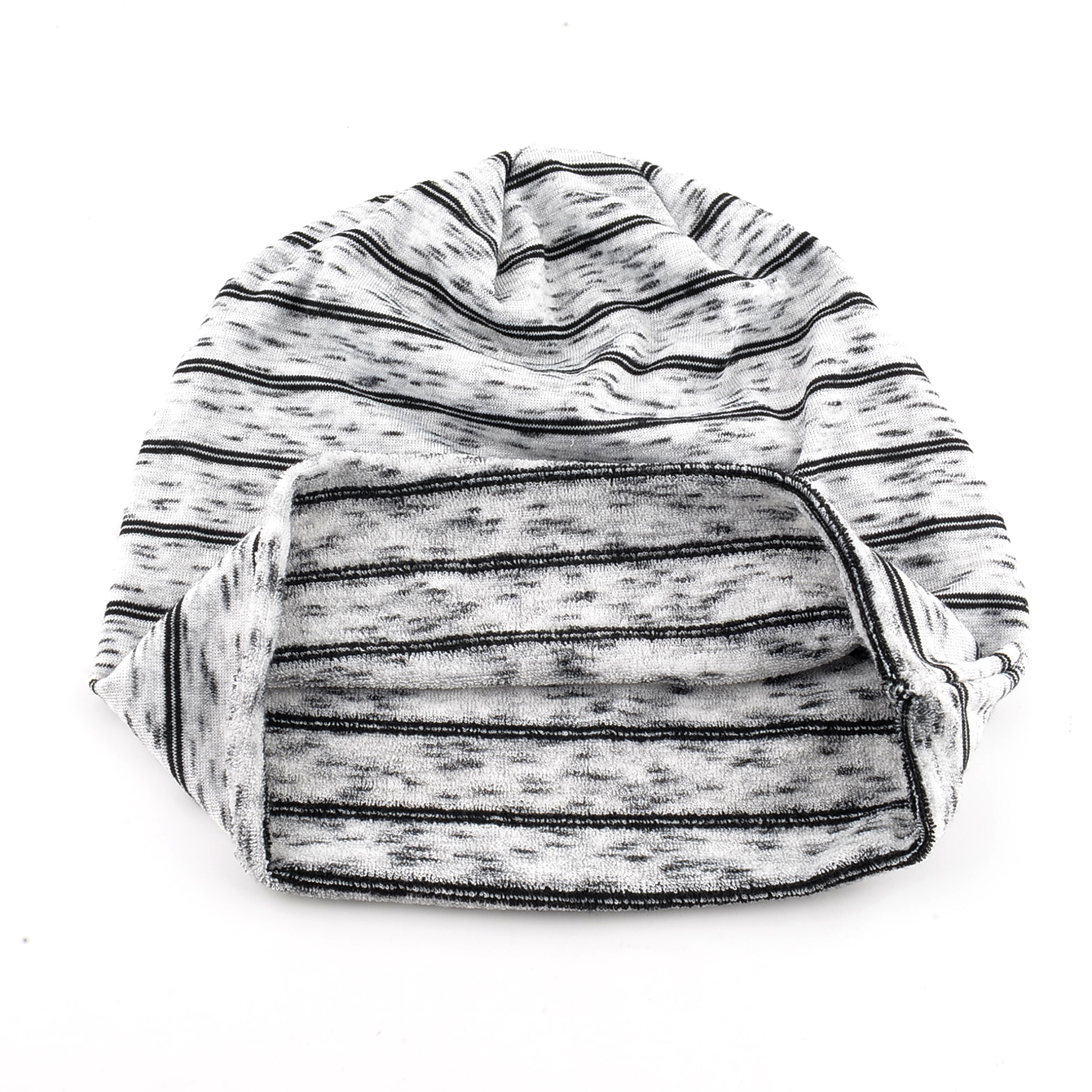 Bonnet ample rayé pour hommes et femmes, monocouche tricotée, chapeaux hautement élastiques, Bonnet de chimio pour grande taille de tête
