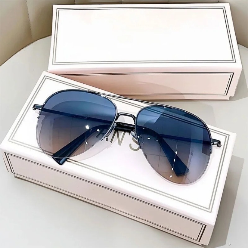 Lunettes de soleil pilote à grande monture pour hommes, verres dégradés, anti-reflets, UV400, lunettes de soleil homme (sans boîte)