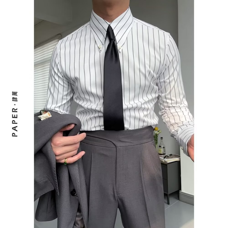 Chemise à manches longues coupe ample haut d'été décontracté pour hommes