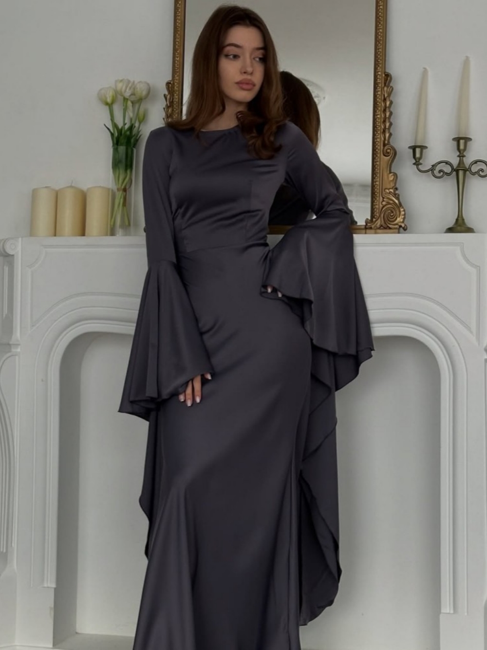Robe de soirée en mousseline de soie, Simple, grandes manches pivotantes, élégante, droite, modeste, Kaftan, Robe de bal, personnalisée, arabe, décontractée, Robe de soirée