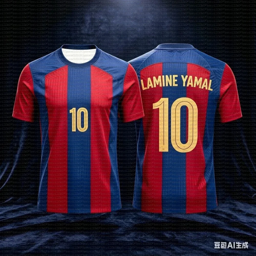 Nouveau Maillot de Foot Imprimé 3D Lamine Yamal 2026 – T-shirt Sportif Respirant et Séchage Rapide pour l'Été et les Activités Extérieures