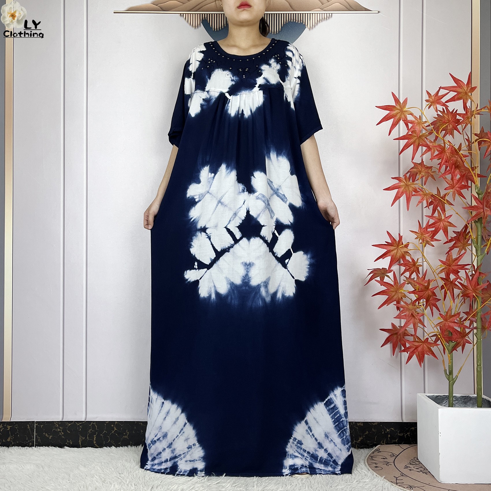 Robe musulmane en coton imprimé floral pour femmes, robes de soirée décontractées, vêtements Abaya africains Maxi, mode de vacances, adt Islam, nouveau