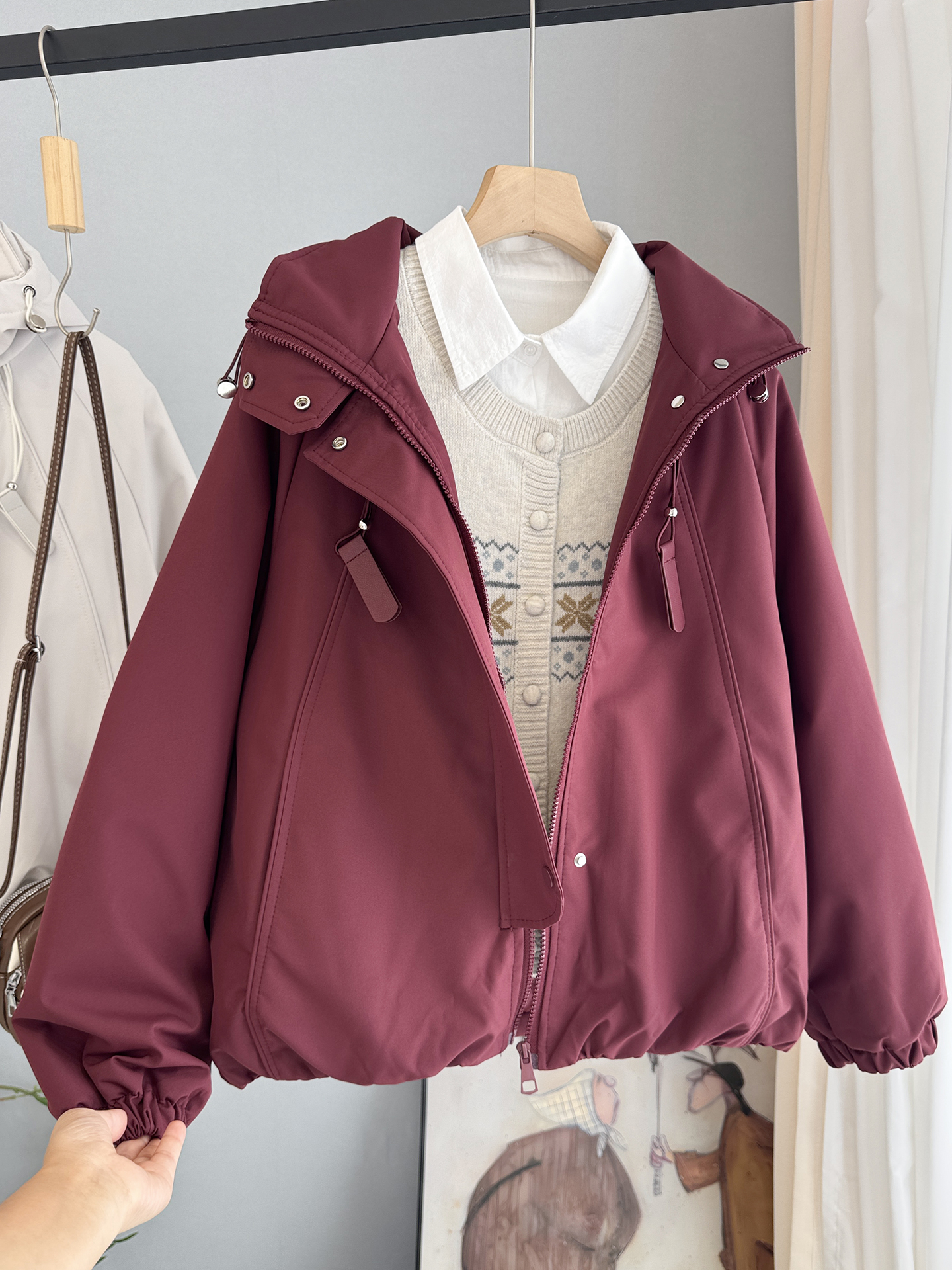 Veste matelassée en coton pour femme, style coréen, coupe ample, amincissante, décontractée, collection Printemps 2026, tendance, coupe-vent et imperméable