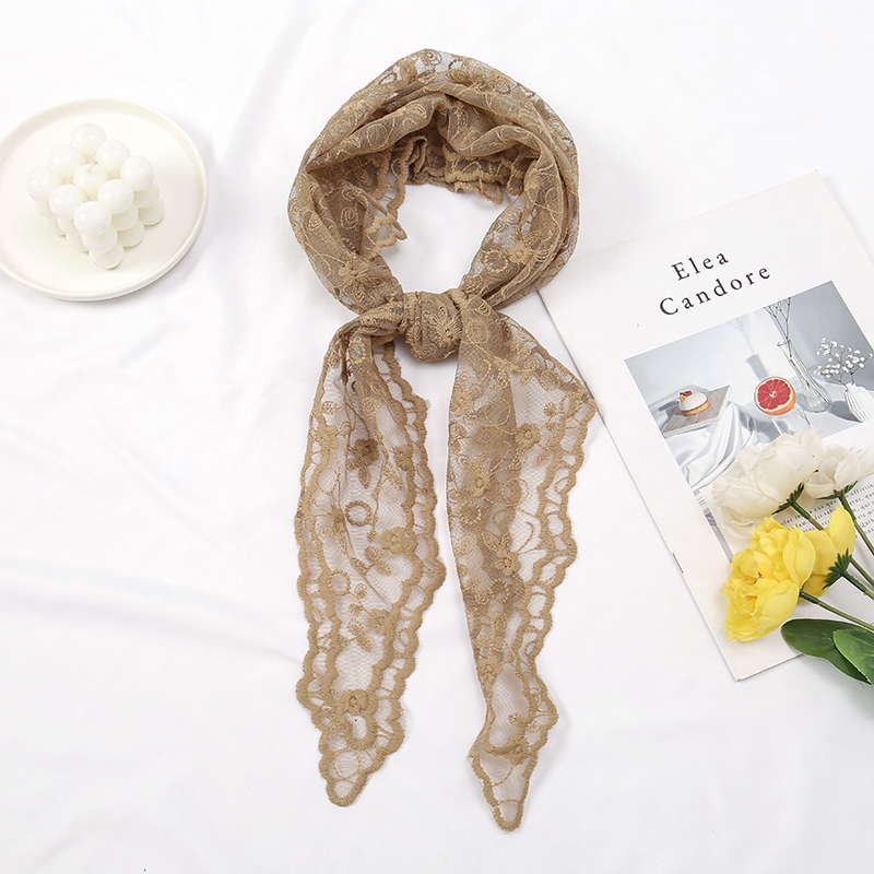 Mn-Écharpe Hijab Triangle en Dentelle pour Femme, Châle Brodé, Élégant, Fin, Protection Solaire, Été, Nouveau