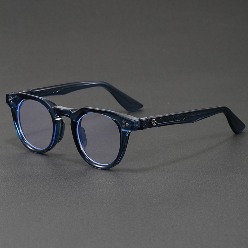 Lunettes anti-lumière bleue rondes tendance, monture épaisse rétro, lunettes optiques pour hommes et femmes, protection UV, lunettes pour ordinateur