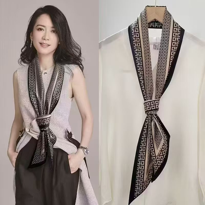 Nouveau Foulard Carré en Soie pour Femme, Bandanas Imprimés Élégants, Bandeau, Hijab de Luxe, Écharpe, Châle Élégant pour Filles