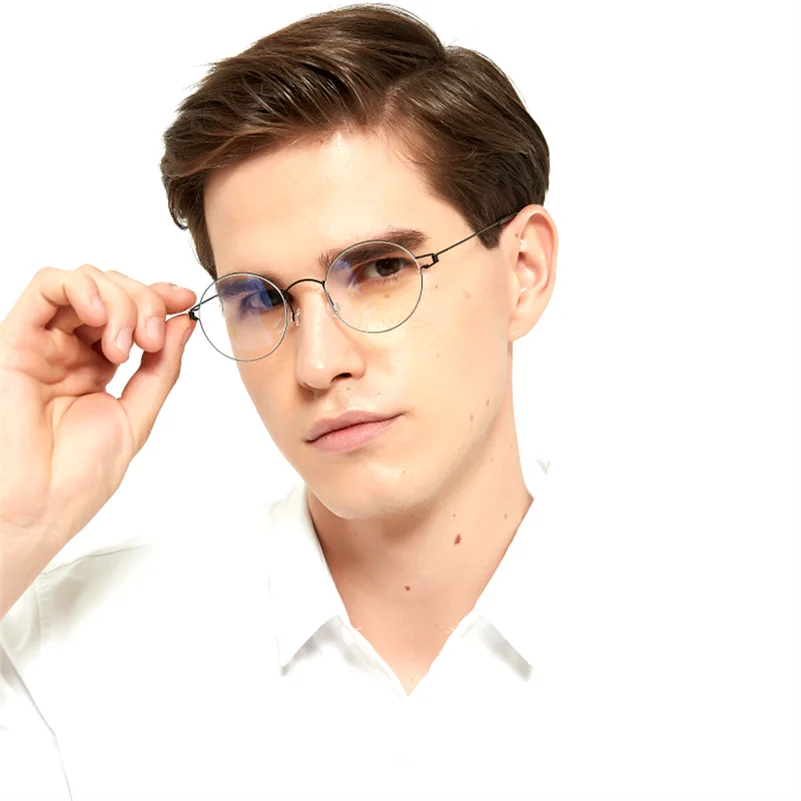 Lunettes rondes tendance, monture de lunettes de lecture à Film bleu pour femmes, oculaires d'ordinateur pour la lecture, lunettes de Prescription pour hommes 1
