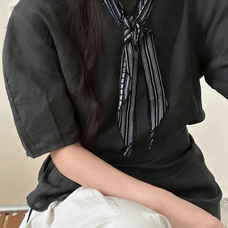 Foulards triangulaires en coton pour femmes, écharpe de cheveux rayée à imprimé Floral, châle littéraire en lin pour filles, couvre-chef rétro doux et respirant