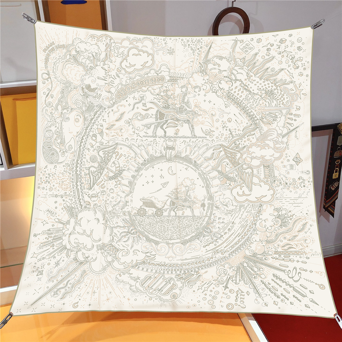 Foulard en soie sergé de 90cm, châle de marque de luxe, écharpe carrée imprimée pour femmes, Hijabs, Bandana, Foulard, foulard de tête