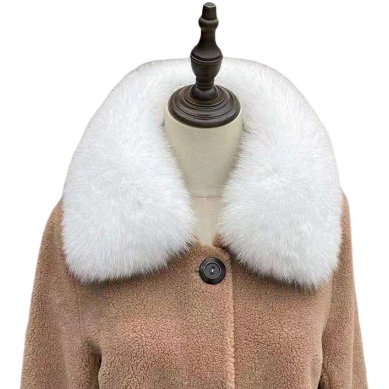 Col en vraie fourrure de renard noir pour femme, écharpe chaude d'hiver, grand châle en fourrure naturelle