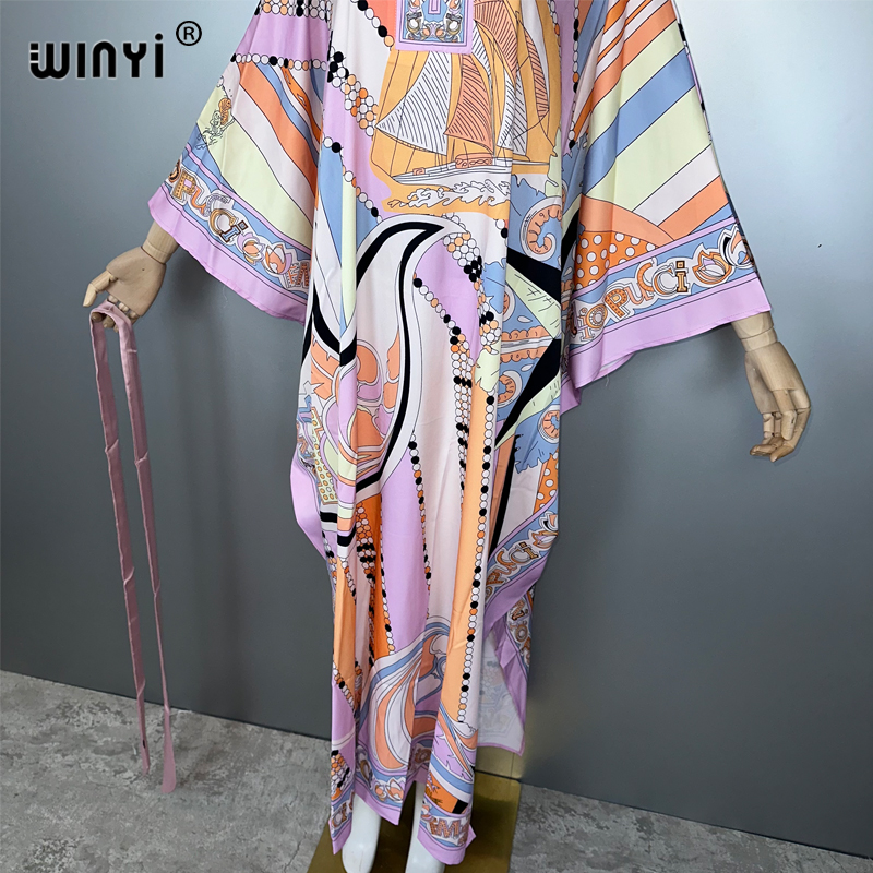 WINYI haute qualité robes musulmanes pour femme robe maxi florale femme caftan abaya dubaï luxe été bohème robe de soirée