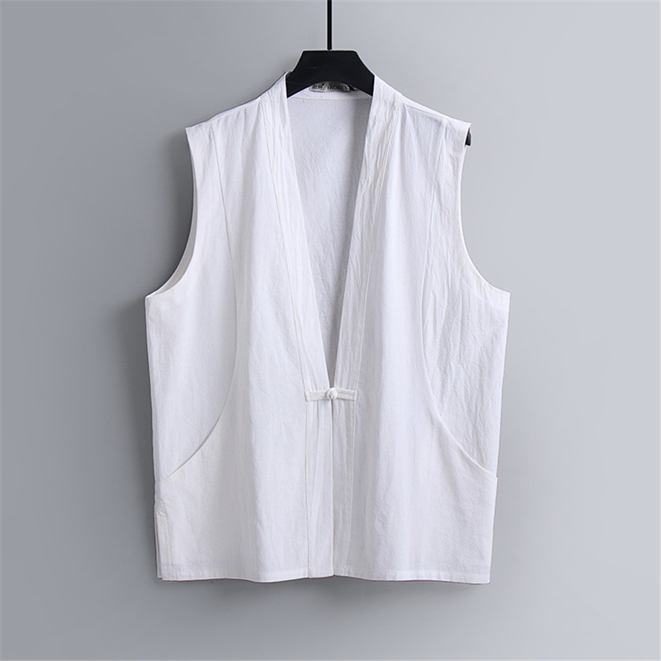Haut d'été en lin glacé pour hommes, haut précieux, grande taille 9XL, mode décontractée, gilet solide pour documents, homme, grande taille 9XL