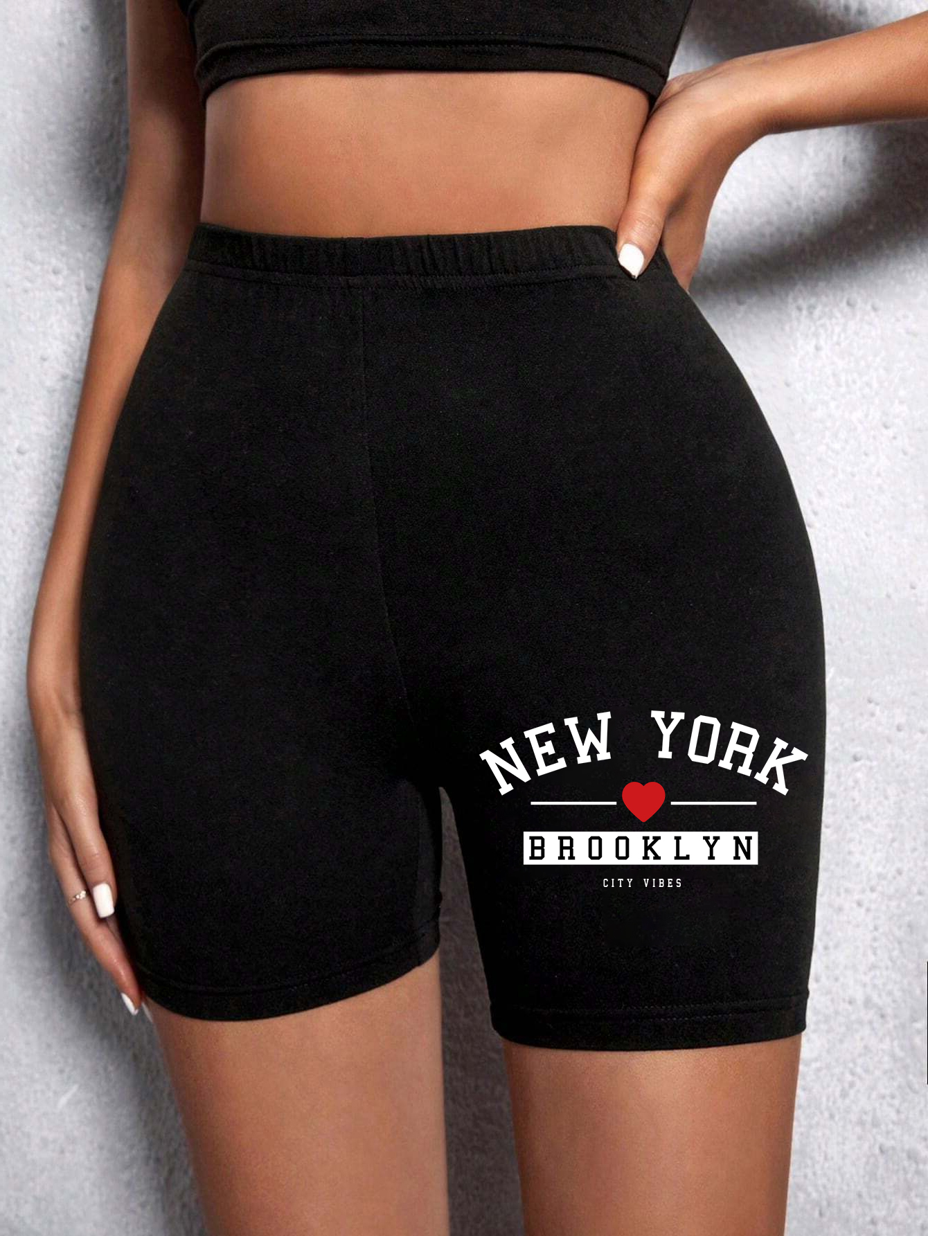 Short de Sport d'été pour femmes New York l'émipure City lettre impression Fitness pantalon court extensible mince doux femme Sport jurer