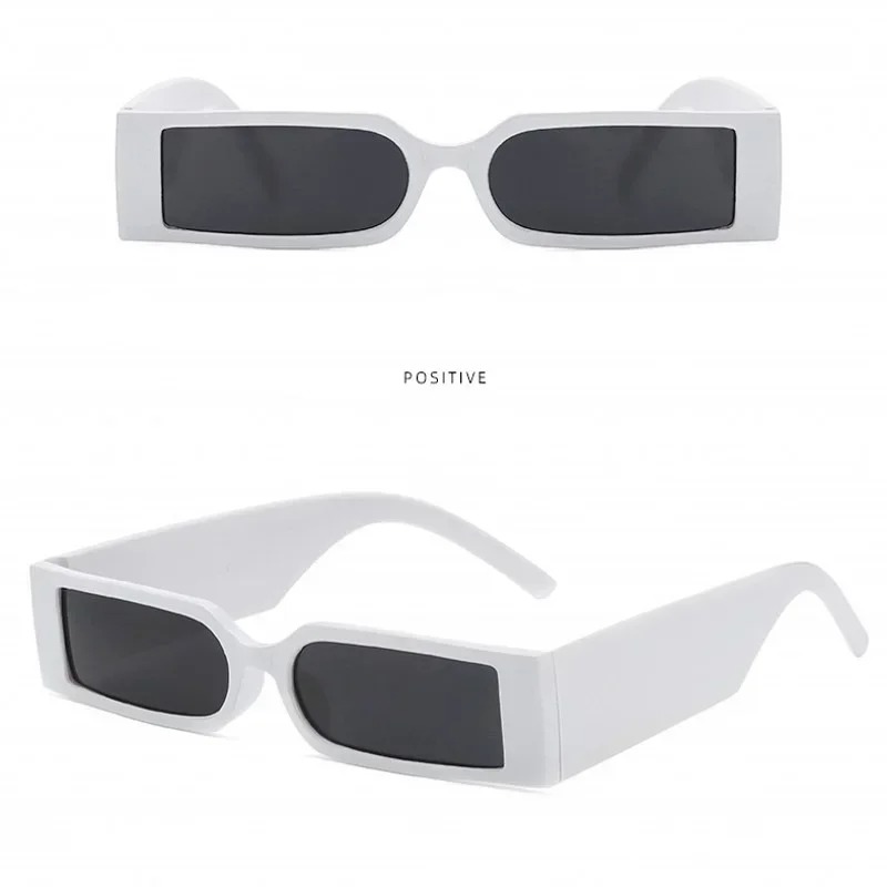 Lunettes de soleil unisexes rectangulaires petites, nouvelle tendance 2026, protection UV400, anti-reflets, style hip-hop vintage, monture noire, lunettes de mode