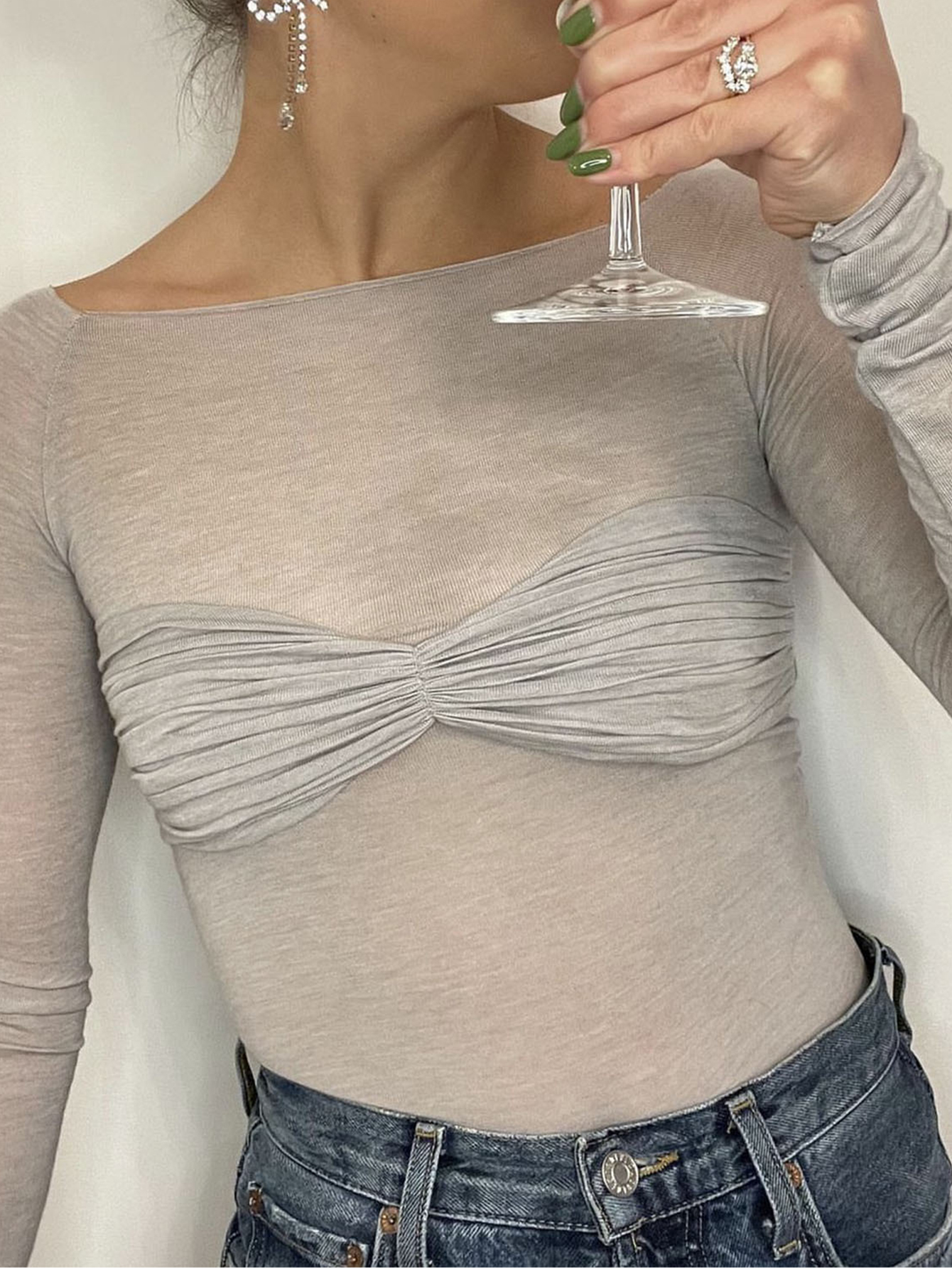T-shirt sexy noir et blanc transparent pour femme, hauts streetwear d'été décontractés, vêtements féminins, t-shirts à manches longues, chemises, t-shirts HL