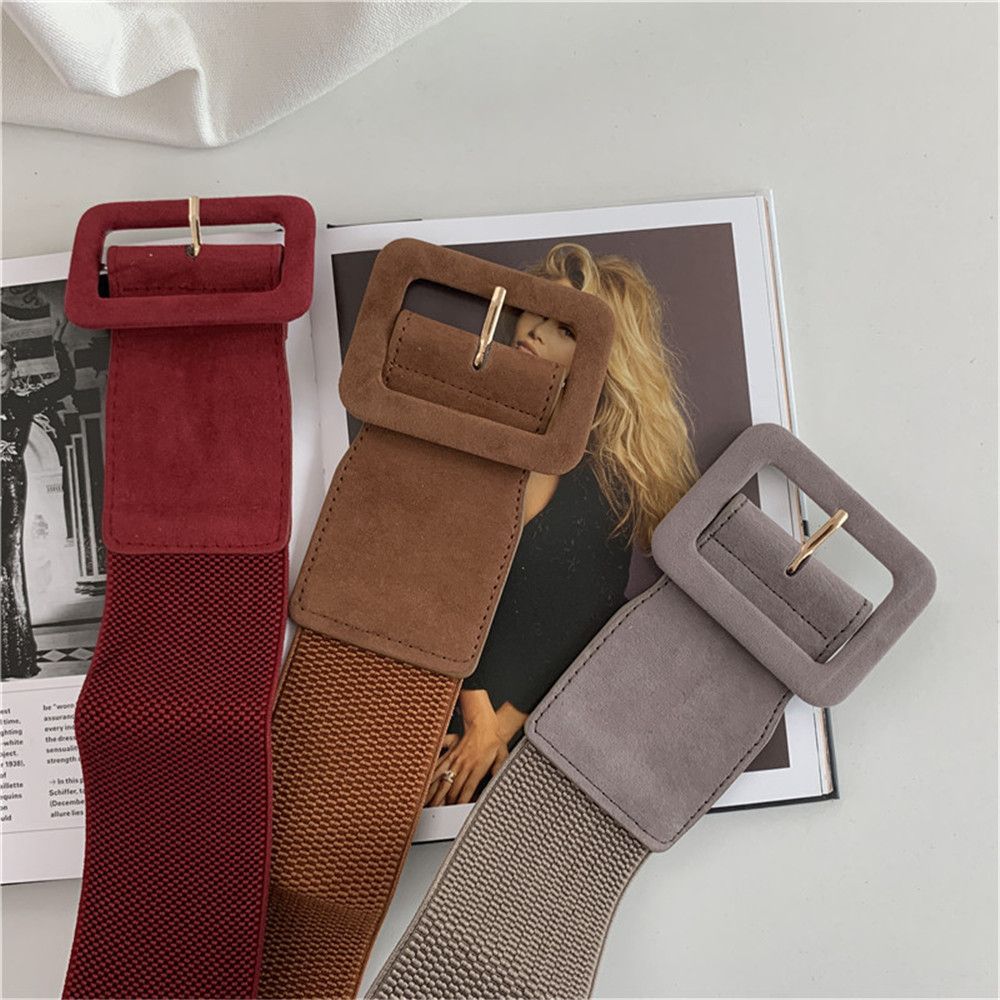 Ceinture extensible pour femmes, large, boucle en métal, bracelet en cuir, accessoires pour vêtements féminins, vêtements et accessoires de taille pour robe