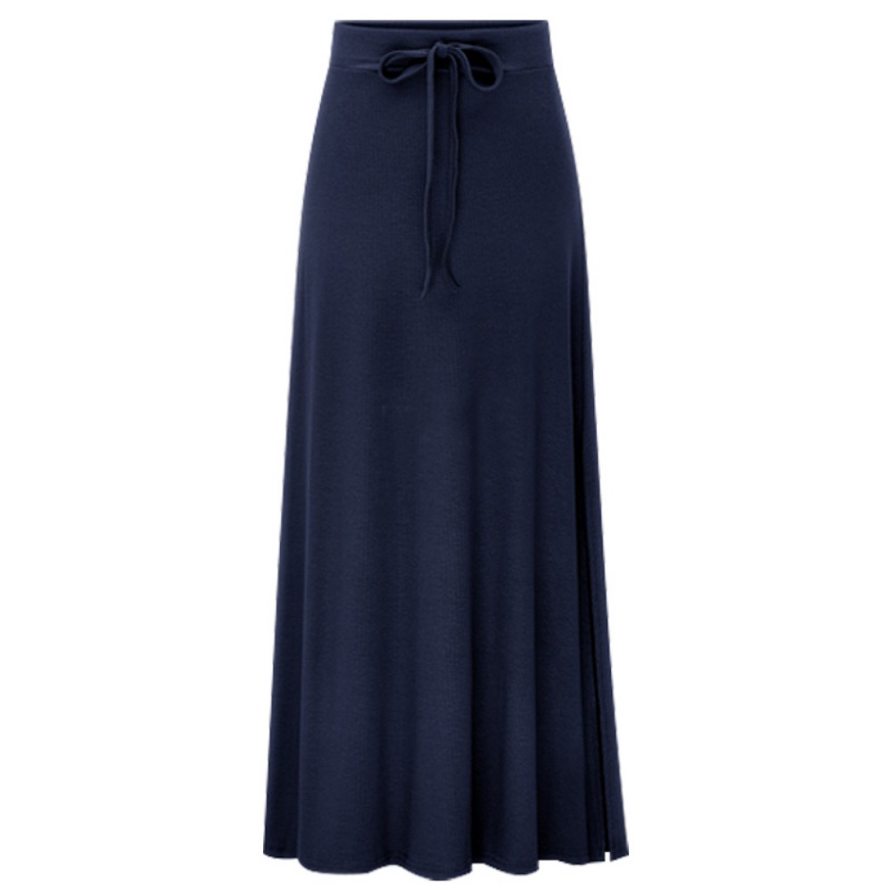 Jupe longue fendue taille haute en maille pour femme grande taille 2025 – Confort et style pour femmes