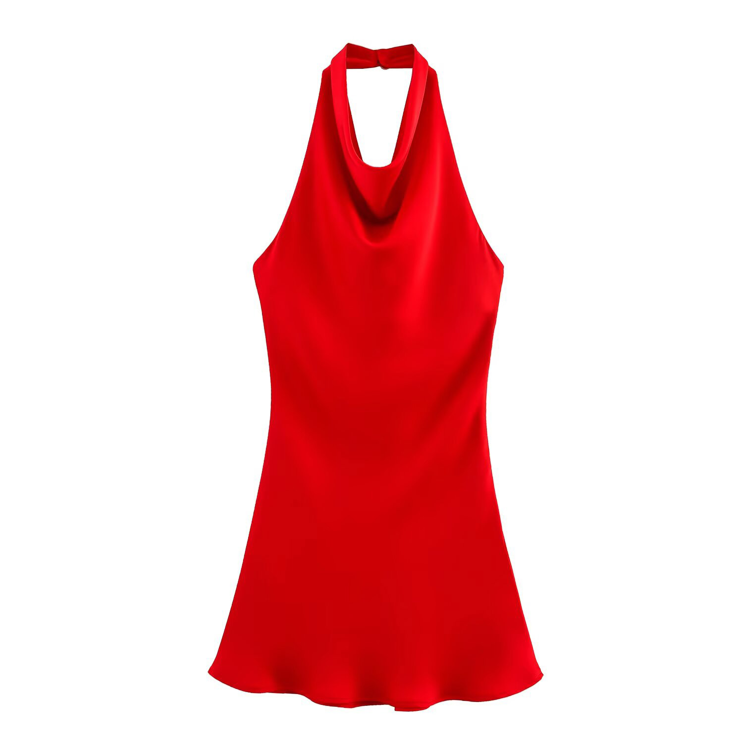 Robe d'été pour femmes, vêtements de tempérament Simple, à la mode et Sexy, dos nu, Texture en Satin de soie, col suspendu, nouvelle collection 2025