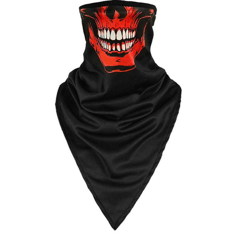 Masque facial multifonctionnel pour moto, écharpe magique triangle, écharpe coupe-vent et anti-poussière, bandana tête de mort populaire, unisexe, 2024