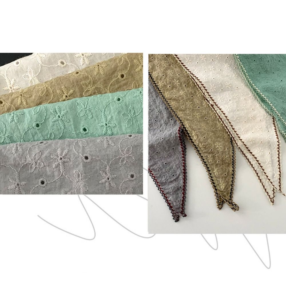 Foulard de tête triangulaire en coton doux brodé de fleurs, style vintage, confortable pour femme, idéal pour l'été