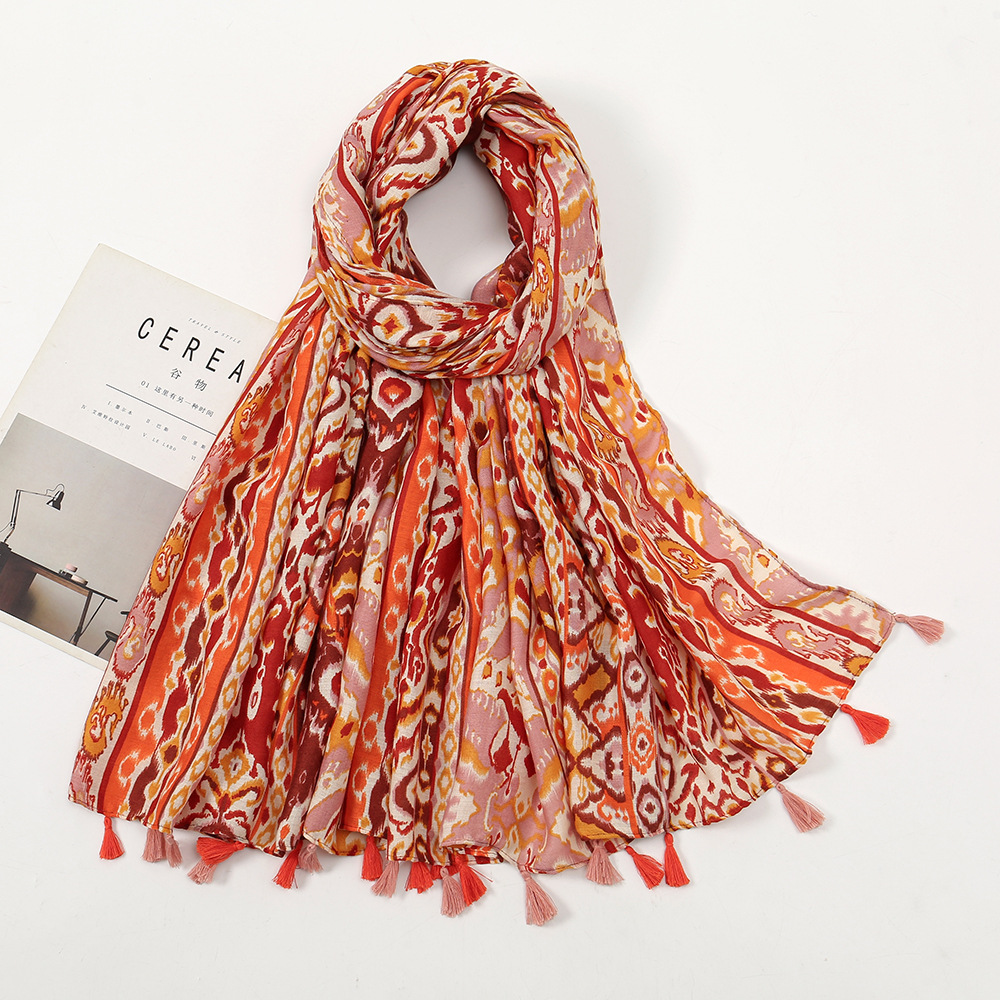 Mode printemps été mince Viscose châle écharpe pour les femmes belle conception florale foulard Pashminas Wrap musulman Echarpe 180*90Cm