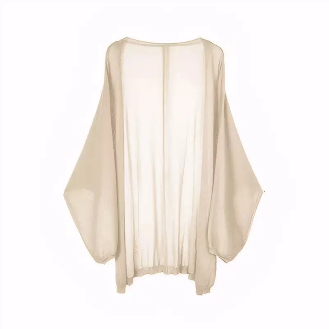 Cardigan tricoté à manches longues pour femmes, Protection solaire, soie glacée, couverture ample et fine, climatiseur, plein air, plage, polyvalent, été