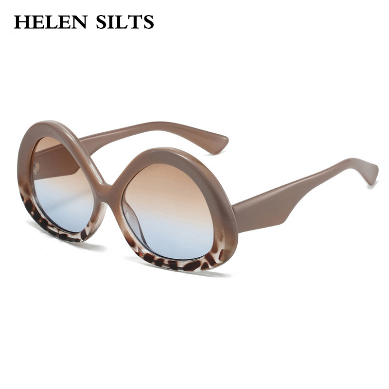 Lunettes de soleil ovales Vintage pour femmes et hommes, dégradé, marque de luxe de styliste, Punk populaire et élégant, grande monture, UV400