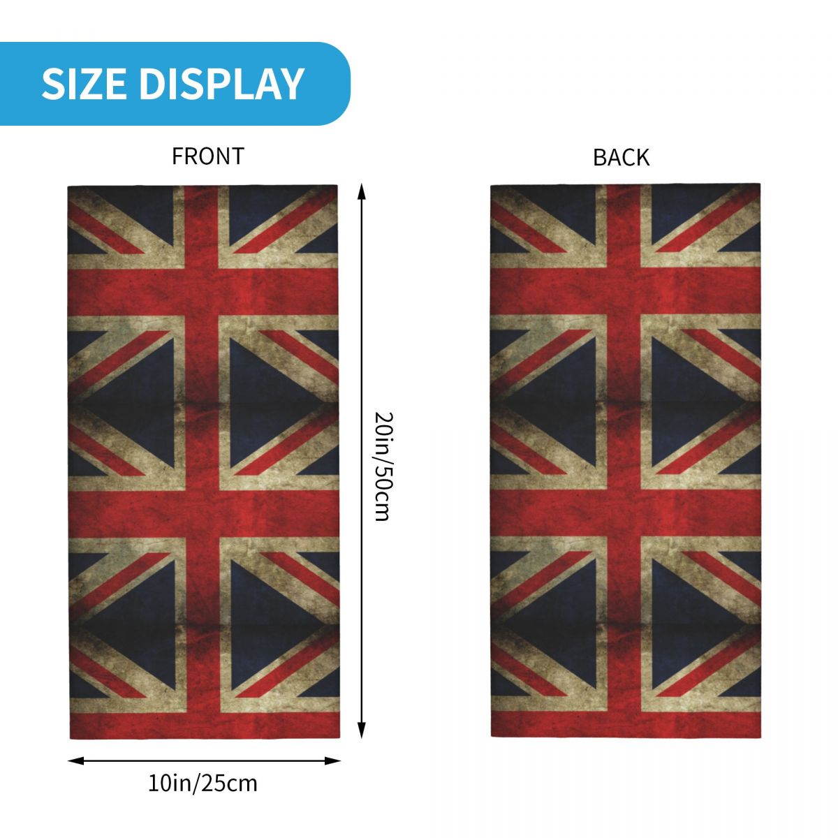 Masque facial multifonctionnel pour adultes, drapeau britannique, cache-cou Bandana rétro imprimé, écharpe, cyclisme, unisexe, respirant