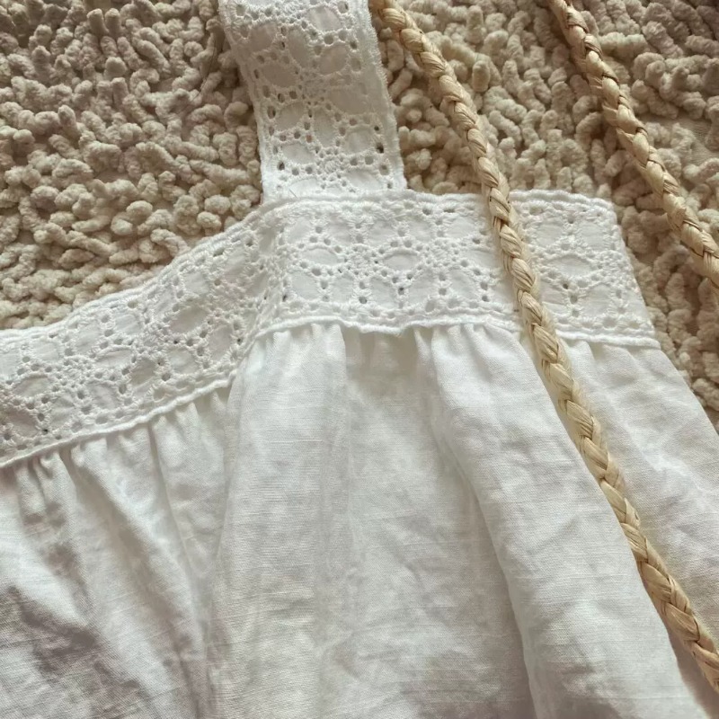 Camisole d'été en coton blanc pour femmes, débardeur décontracté style boho plage, nouveau