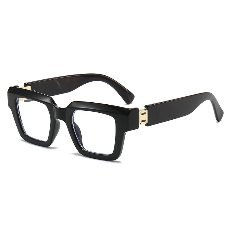 Nouvelle monture de lunettes carrée tendance de haute qualité, grande monture, verres optiques anti-lumière bleue