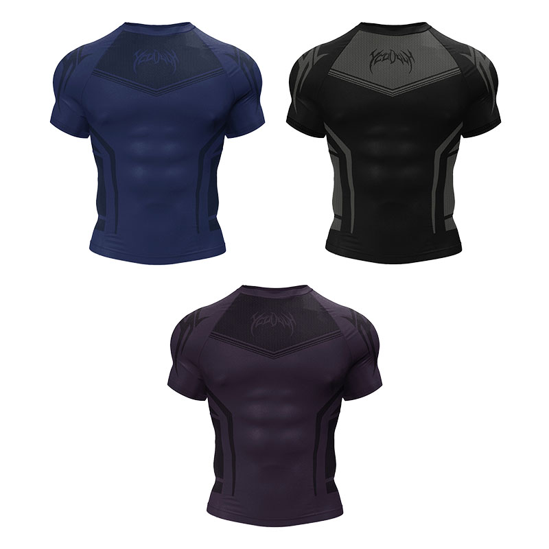 Vêtements de Fitness musculaire à manches courtes pour hommes, nouveau Style, séchage rapide, respirant, extensible, ajusté, T-Shirt par Sublimation