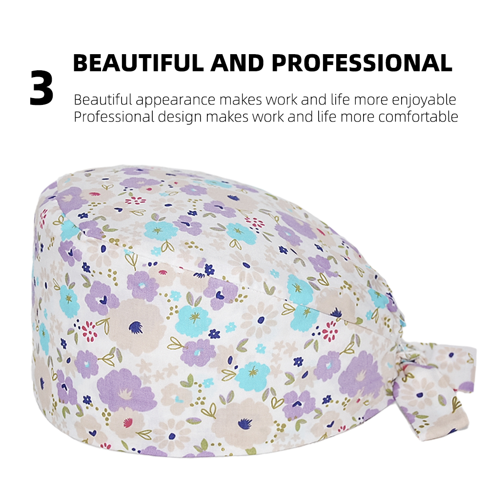 Casquette chirurgicale imprimée cerise pour femmes, en coton, pour femmes et hommes, infirmière, médecin, soins infirmiers, chapeau de chirurgie, salon de beauté, spa, Chef, casquettes de travail dentaire