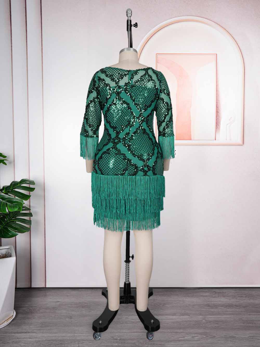 Robes de soirée africaines grande taille pour femmes, robe moulante Dashiki à sequins et franges, élégante robe de mariée musulmane turque pour soirée