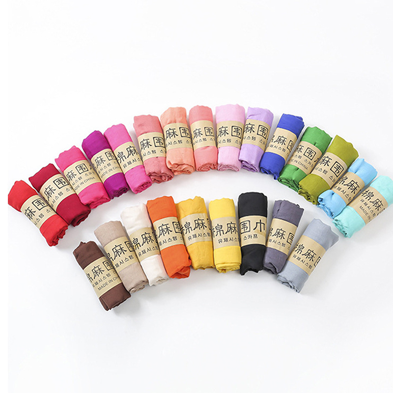 Écharpes et châles coupe-vent pour femmes, style ethnique, couleur unie, en coton, chaudes, pour l'hiver et le printemps, cadeau
