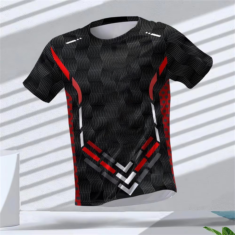 Mode course sport T-shirts pour hommes été décontracté en plein air Fitness 3D imprimé T-shirts en vrac séchage rapide respirant T-shirts hauts