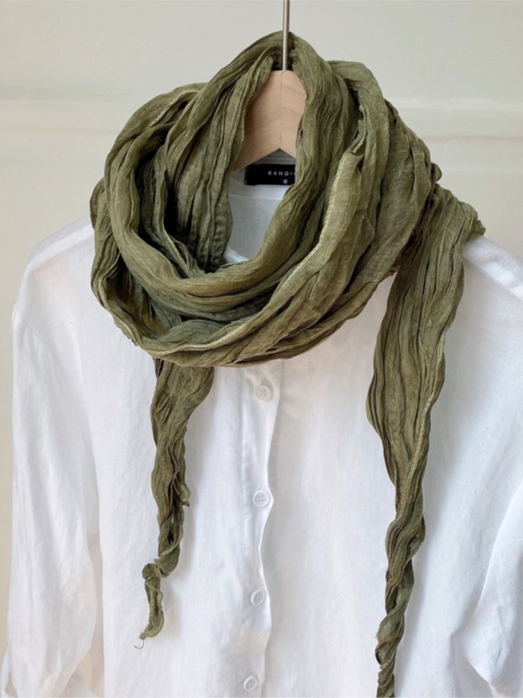 Écharpe fine pour femmes, décoration, automne printemps, coton, lin, couleur unie, teinture par nouage, pliable, couleur unie, longue écharpe à la mode, 2022