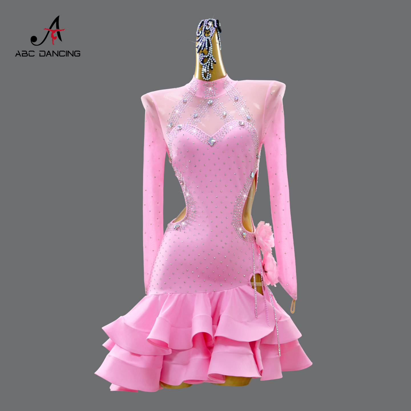 Robe de danse pour femmes, Costume de danse pour filles, Costume de carnaval court, Costume Latin pour salle de bal, spectacle de bal sur scène, vêtements de soirée