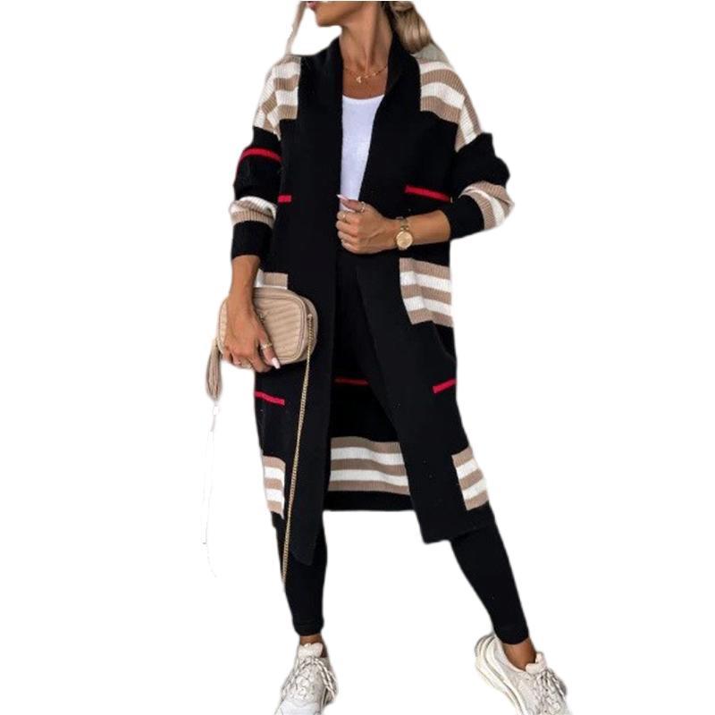 Cardigan Long imprimé pour femmes, vêtements d'automne et d'hiver, tricot, vêtements d'extérieur amples, pull doux, manteau, Streetwear, à la mode, nouvelle collection 2025