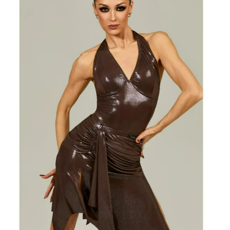Robe de danse latine pour femmes, haut sans manches, ensemble jupe à franges, Salsa Samba Rumba, vêtements professionnels pour compétitions de danse