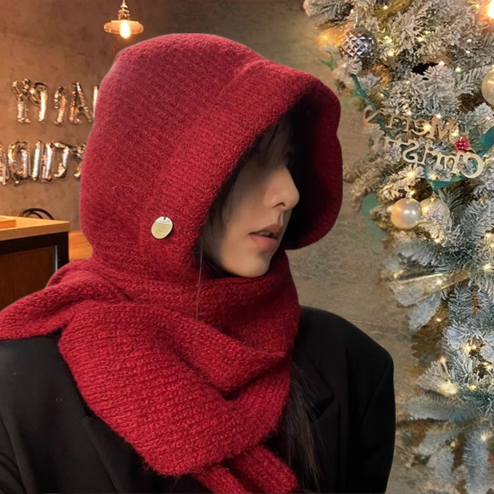 Casquettes à capuche tricotées pour femmes, cagoule, chapeaux d'hiver, coupe-vent, chaud, unisexe, couvre-cou, écharpe, une pièce, bonnet de Ski