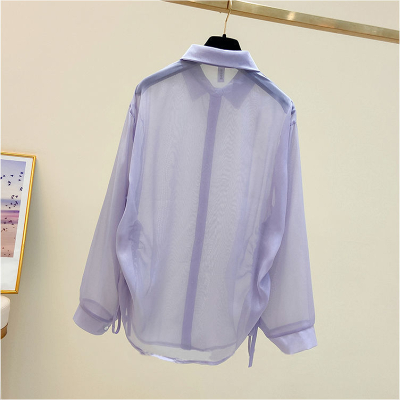 Chemises d'été fines et transparentes pour femmes, résistantes au soleil, mode décontractée, rétro, douce, Cool, Streetwear, vacances, tout-assorti, plage, jeune