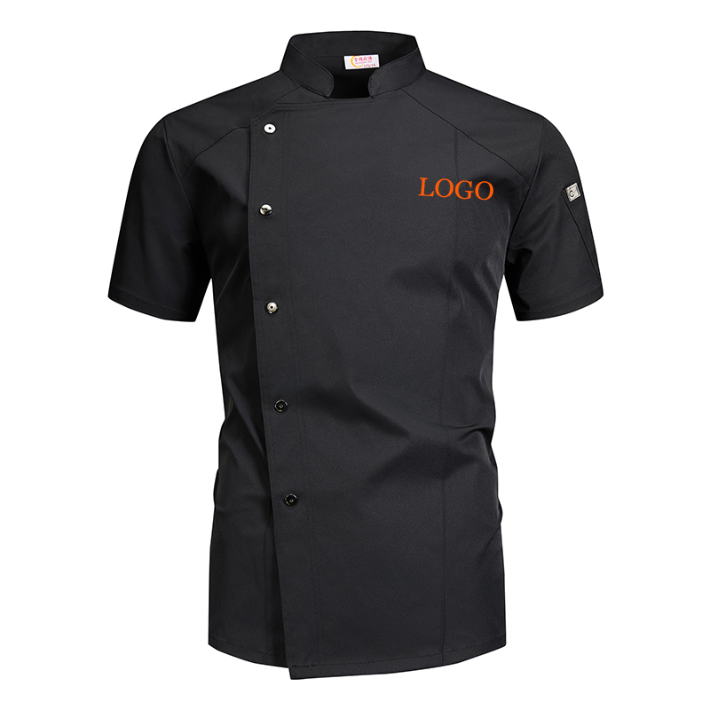 Uniforme de chef d'été personnalisé pour hommes et femmes, chemise de cuisine à manches courtes, vêtements de travail pour restaurant et boulangerie, veste de chef, design, logo, nom
