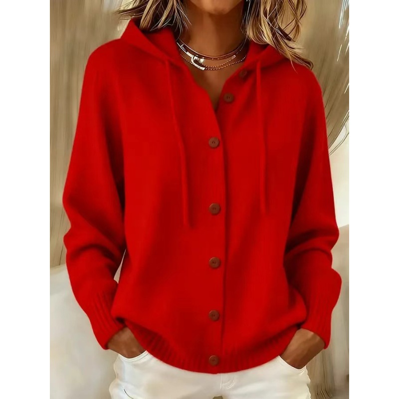 Nouveau cardigan à capuche en tricot pour femme, veste chaude d'automne et d'hiver, pull décontracté en tricot pour femme, manteau en tricot 4XL 5XL