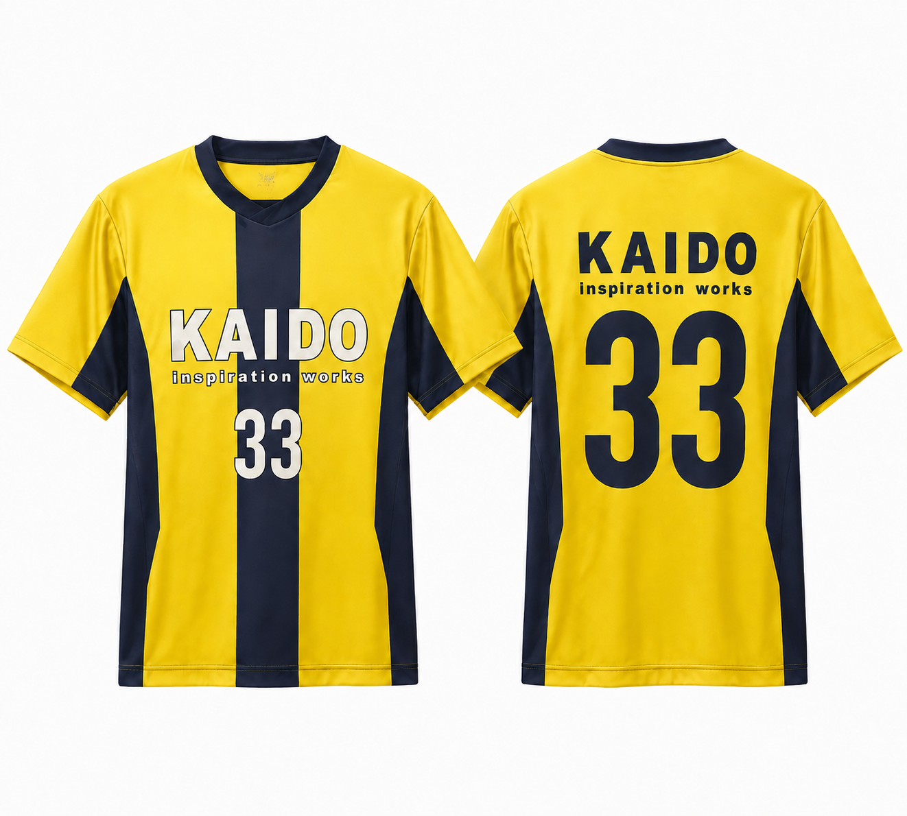 Maillot de football A-Ao d'anime japonais 33 jaune à rayures noires