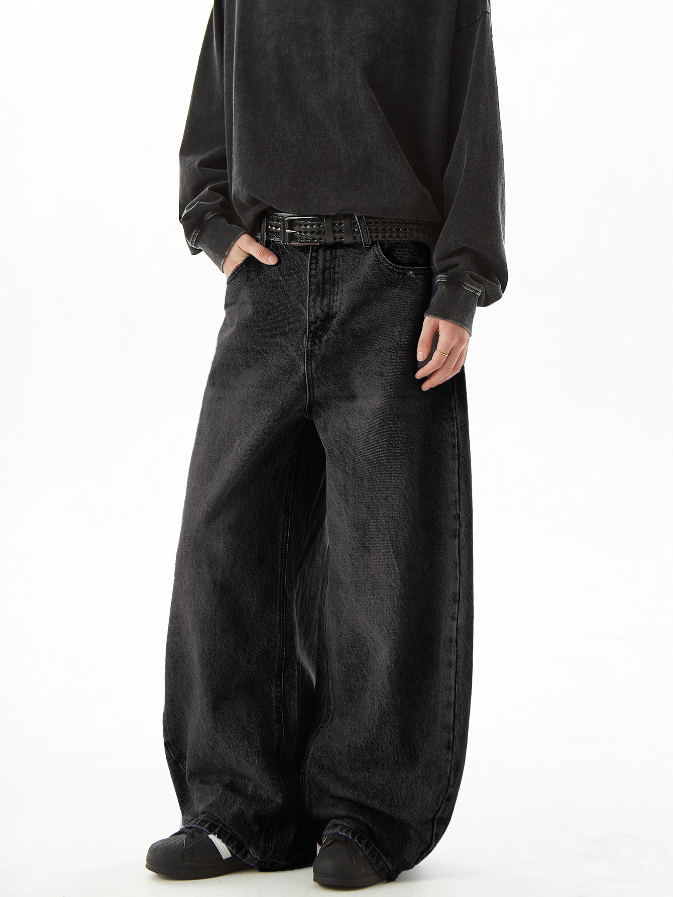 Jeans baggy noirs classiques pour hommes, style Y2K, décontractés, polyvalents, pour tous les jours