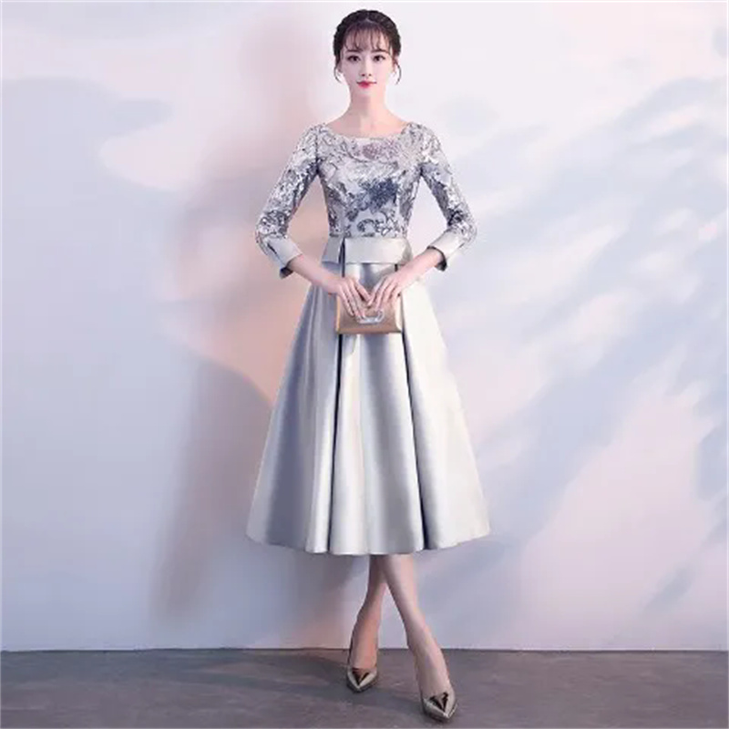 Robe de soirée femmes 2025 printemps nouveau tempérament élégant haut de gamme lumière luxe Banquet soirée hôte Performance Noble robe femme