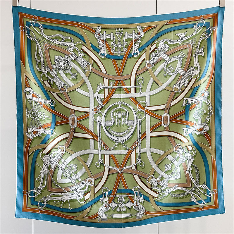 Grande écharpe carrée 100 % soie imprimée 2026 pour femme, châle, ceinture, foulard, hijab pour cheveux